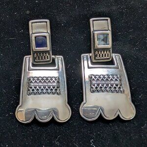 Women's Vintage Handmade Sterling Silver Earrings Signed